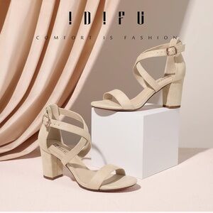 IDIFU Women's IN3 Grace Strappy Block Heels